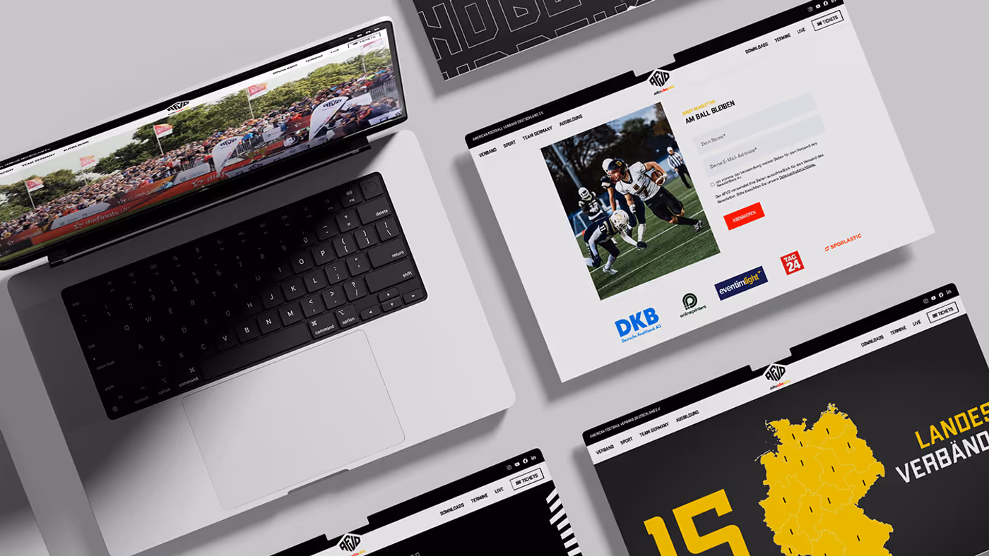 Screenshot der Website von American Football Verband Deutschland e.V. (AFVD)