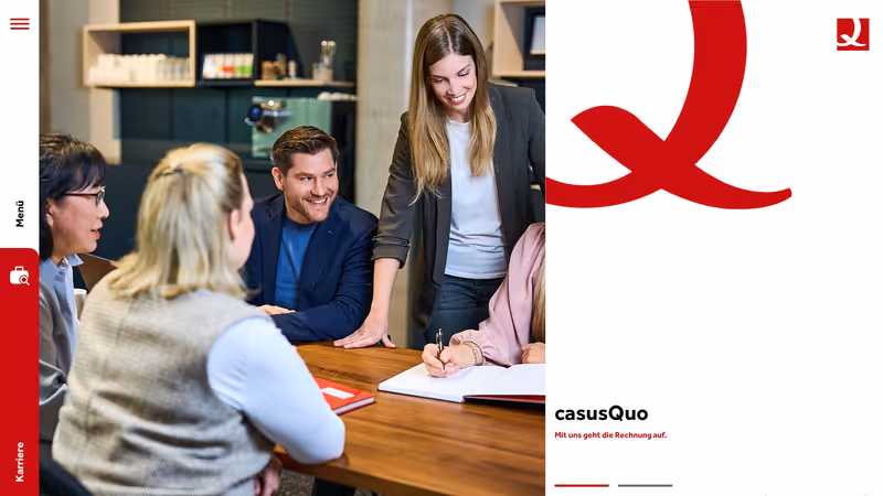 Screenshot der Website von casusQuo GmbH