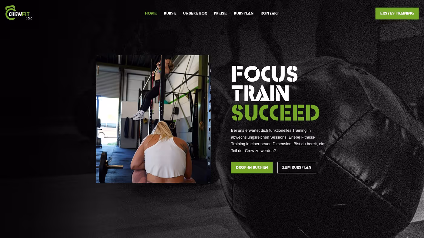 Screenshot der Website von CrewFit Celle GbR