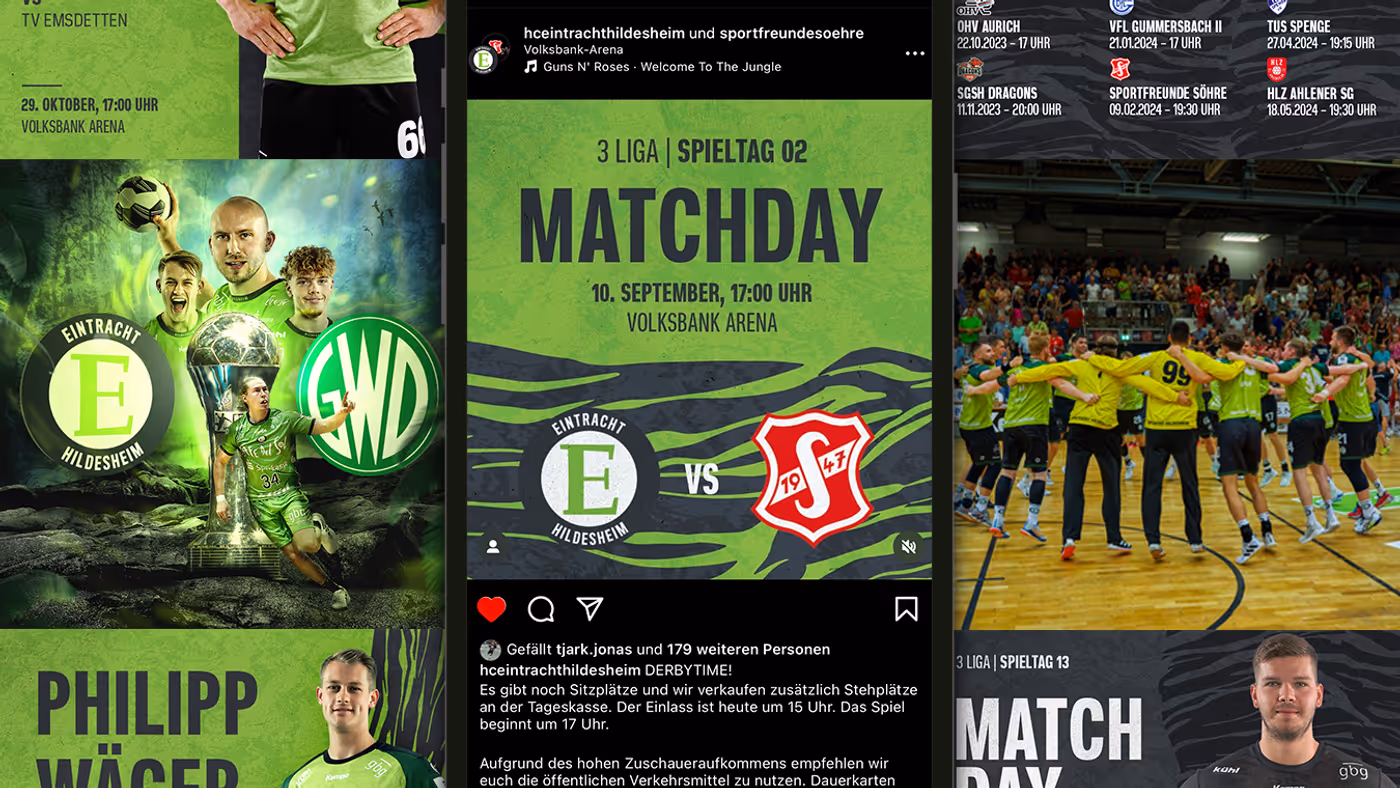 Screenshot der Website von HC Eintracht Hildesheim