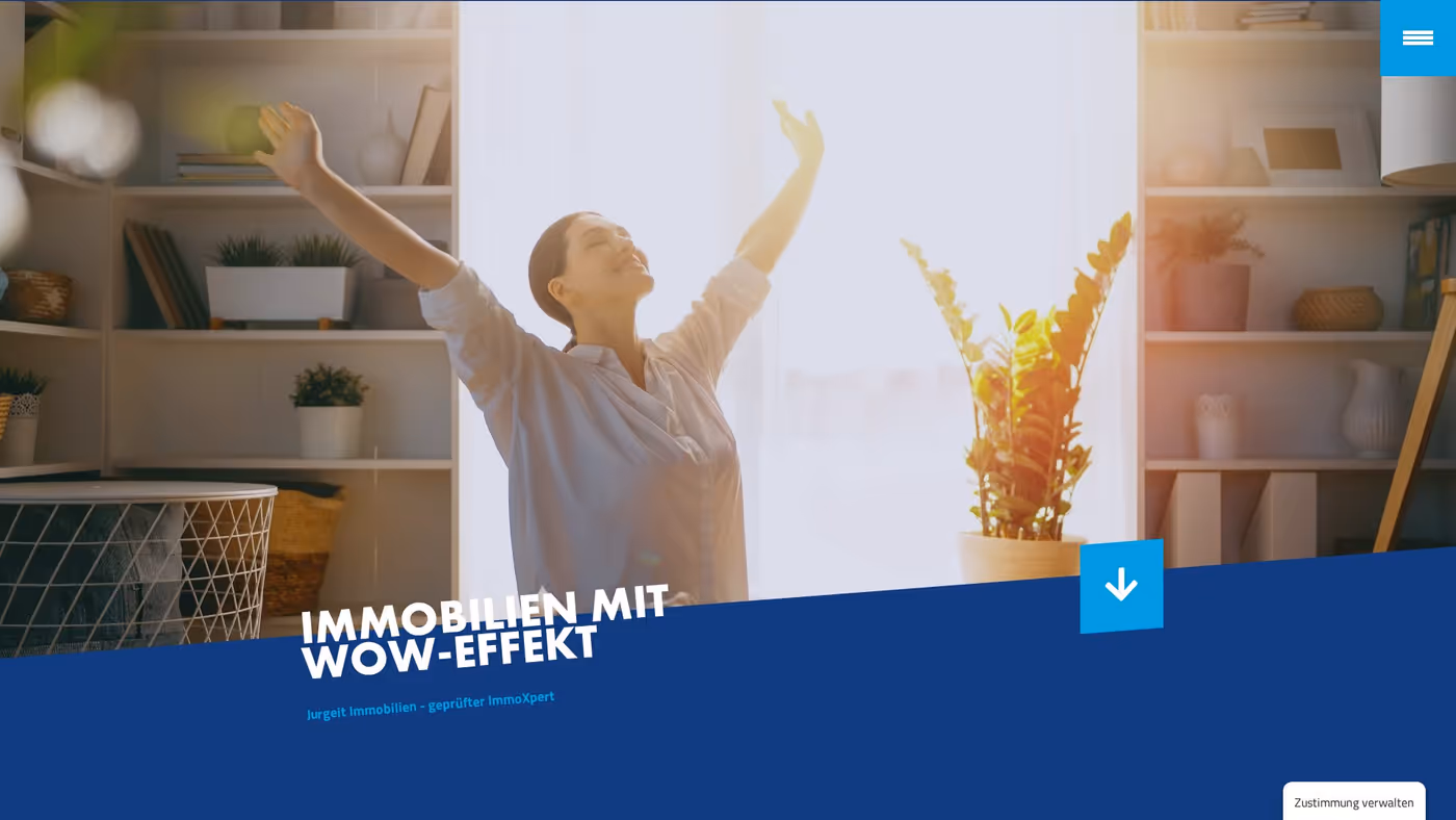 Screenshot der Website von Jurgeit Immobilien