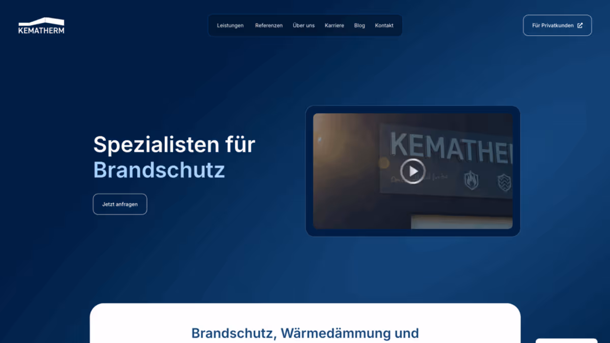 Kematherm Website Screenshot