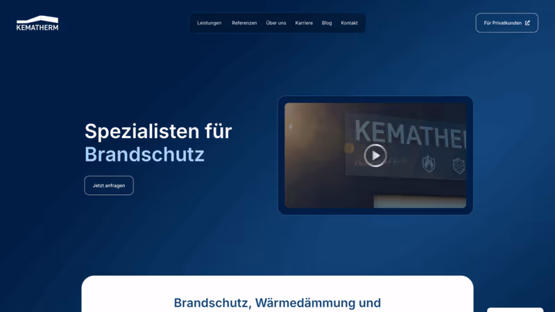Screenshot der Website von Kematherm Halberstadt