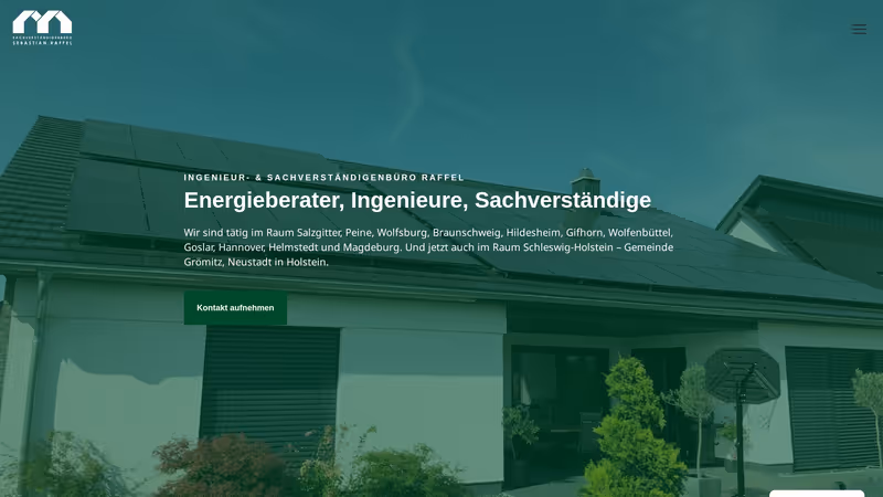 Screenshot der Website von Raffel Ingenieurbüro / Bausachverständiger Raffel